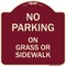 Signmission No Parking on Grass or Sidewalk Heavy-Gauge Aluminum Architectural Sign, 18" x 18", BU-1818-23803 A-DES-BU-1818-23803 - alternate 1